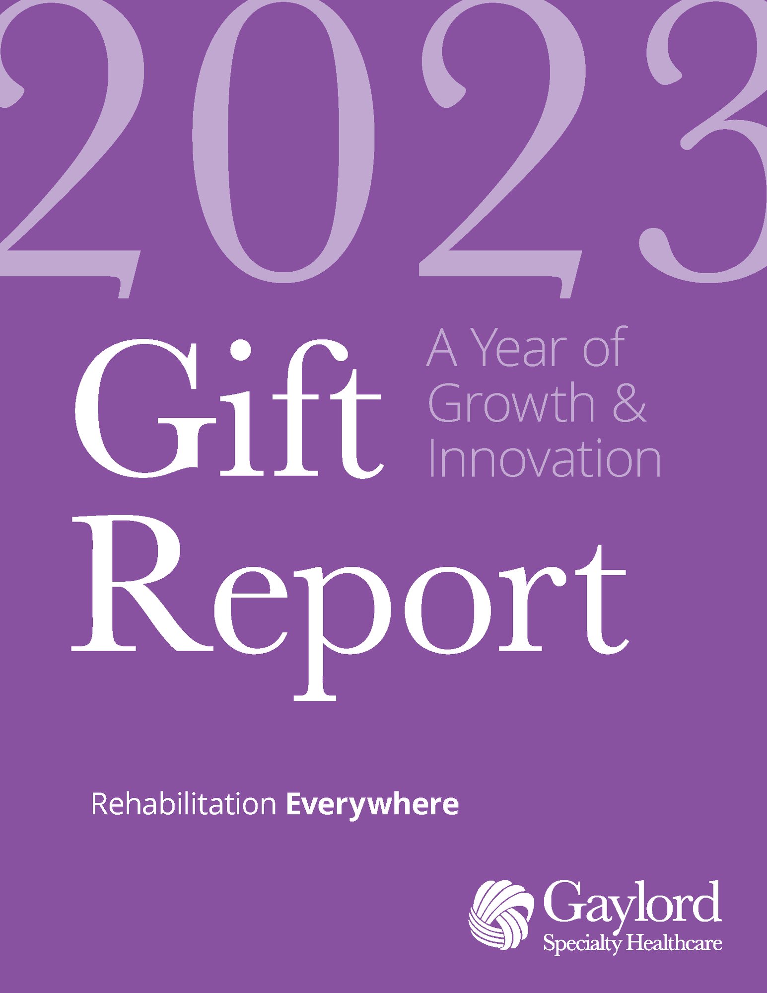 2023 Gift Report Cover
